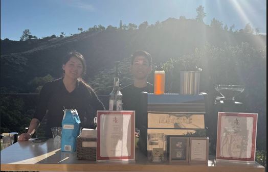 Guests enjoying coffee at a Treehouse catered event